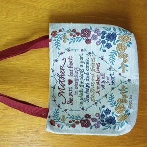 Mohawk Home Floral Tapestry Tote Bag for  Mother.  White Red Green Blue Purple